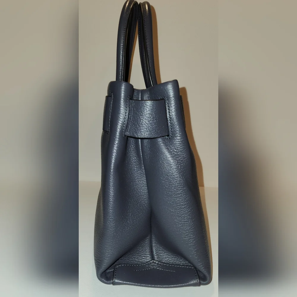 NWT! Henri bendel riverside carryall gray leather Satchel with buckle - Picture 6 of 10